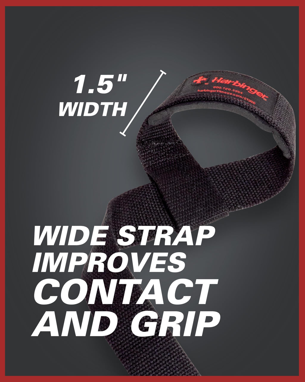 Harbinger 21.5" Padded Cotton Weight Lifting Straps with NeoTek Cushioned Wrist (Pair), Flag