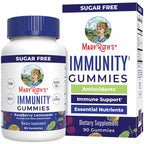 MaryRuth Organics Sugar Free Immunity Gummies | Powerful Blend | Elderberry Vitamin C & Zinc | Vitamin D3 & Echinacea | Immune Support Supplement | Gummies for Kids & Adults | Vegan | Non GMO | 90ct