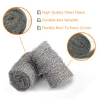 Alabrocon Bulk Steel Wool Roll Kit, Steel Wool 0000 15PCS, 15 Pack × 1.6FT