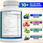 NEW AGE Eye Health Vitamins with Bilberry Lutein & Zeaxanthin Lycopene Resveratrol Grape Seed Extract Astaxanthin - Eye Vitamin - 180 Count