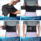 FEATOL Back Brace for Lower Back Pain, Breathable Back Support Belt for Women & Men with Lumbar Pad, Lumbar Support Belt for Heavy Lifting & Work, Sciatica, Scoliosis 3XL (Waist Size:54''-63'')