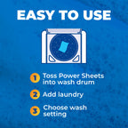 ARM & HAMMER Power Sheets Laundry Detergent Plus OxiClean Stain Fighters, Clean Cotton Scent, 52 Count, 104 Medium Loads