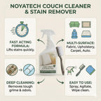 NOYATECH Couch Cleaner and Stain Remover Spray – Professional Strength, Multi-Surface Fabric and Upholstery Cleaner – Pet-Safe, Non-Toxic, Quick-Drying for Couches, Sofas & Car Interiors (combo)