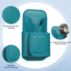 SKYREH Stethoscope Holder Clip, PU Leather Stethoscope Hip Holder Lightweight Portable Holster for Physicians, Nurses, EMT, Medical Nursing Students, for 3M Littmann & Most Stethoscope, Caribbean Blue