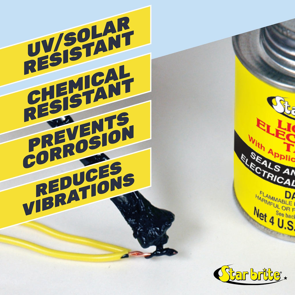 STAR BRITE Liquid Electrical Tape - Black, Flexible Electrical Insulation