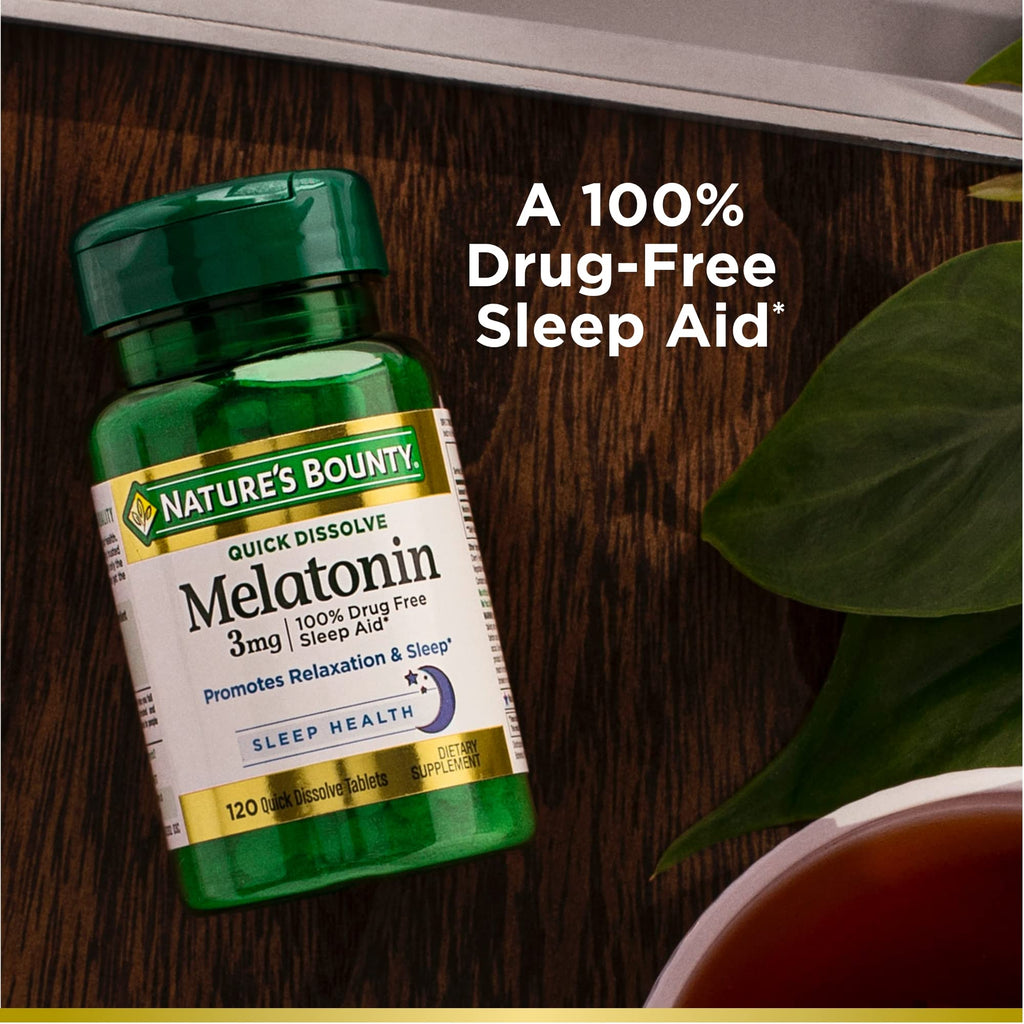 Nature's Bounty Melatonin Tablets, 3 mg, 120 Count