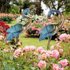 Natelf Outdoor Garden Crane Statues Blue Heron for Lawn Yard Decor