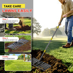 Lawn Leveling Rake - Heavy Duty 30"x10" Stainless Steel Leveler Plate,Reinforced Welds,28-60" Adjustable, Anti Flipping Smooth Edge,for Soil, Dirt,Ground,Yard Top Dressing,Landscaping