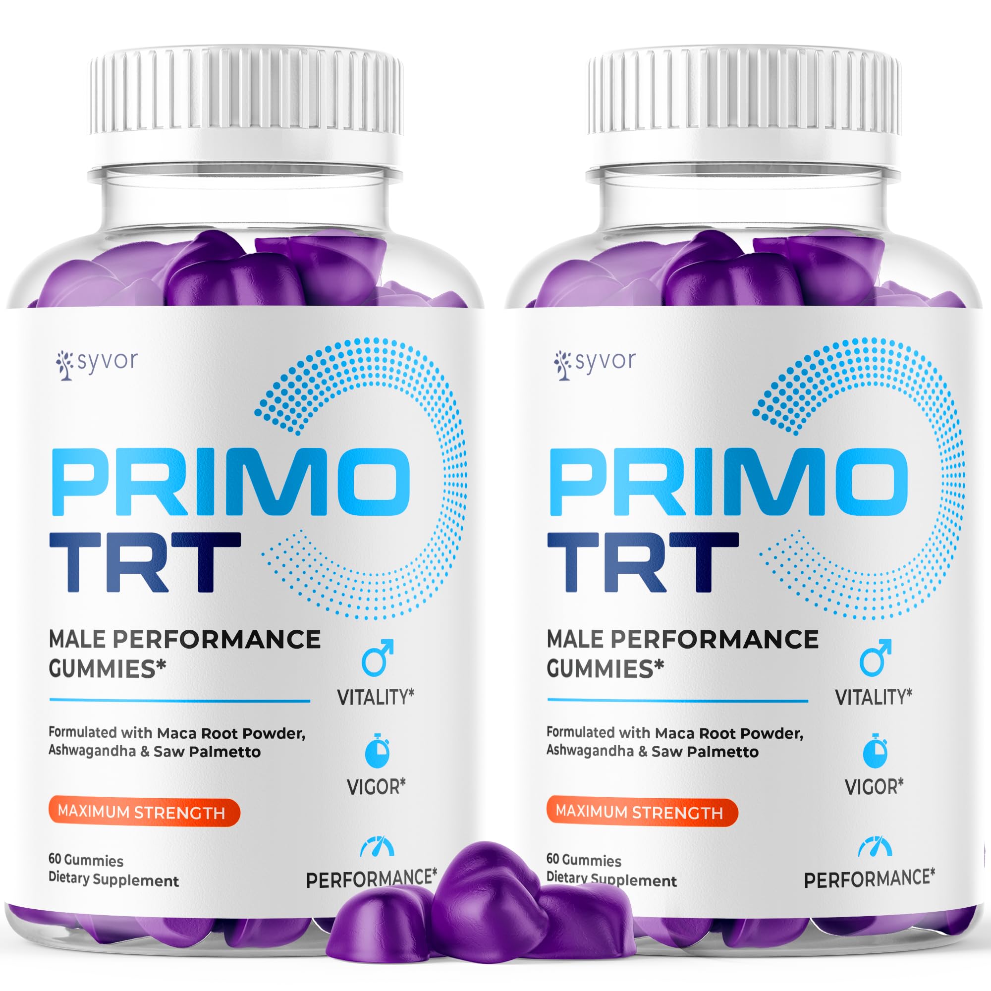 (2 Pack) Primo TRT Gummies for Men, Official Primo TRT Male Performance Gummys with Maximum Strength Ingredients, Advanced PrimoTRT Male Health Support Supplement with Premium Vitamins (120 Gummies)
