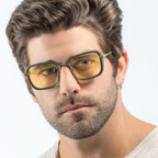 GUNNAR Sunglasses - Fallout Vault 33 Olive Sun Lens - Blue Light Blocking For Outdoor Screen Viewing