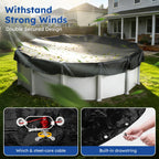 MR. COVER 24 FT Pool Covers for Above Ground Pools, Extra Thick Durable Pool Cover for Waterproof & Dustproof, All-Season Protection for Above Ground Poolsxia