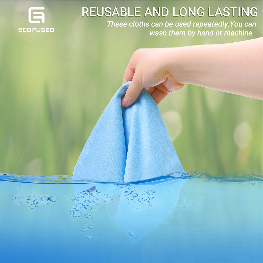 Eco-Fused Oversized Microfiber Cleaning Cloths XL - 5 Pack - 12 x 12 - Double-Sided - Microfiber & Suede for Smartphones, LCD TV, Tablets, Laptop, Camera Lenses & Other Surfaces