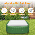 Ketofa Inflatable Hot Tub Cover for Square Hot Tub Spa Cushion Support, Universal 57x57in Inflatable Cover Square Top Lid, Dustproof Rainproof Insulated Energy Saving Lid，Spa Covers for Hot Tub