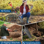 HANTOP Drain Spade Root Saw Spades Narrow Serrated Shovel, 44 inches