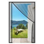MAGZO Magnetic Screen Door, Fits 36'' x 96'' Door, Reversible Left Right Side Opening, Scratch-Proof Polyester, Pet&Kids Friendly, Easy Install with Hook&Loop, Keep Annoying Creatures Out, Grey