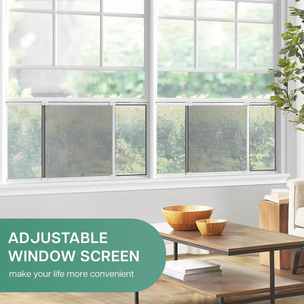 Paramondo Expandable Window Screen, Horizontal (20" H x 28.6" - 54" W, 2 Pack) Adjustable Window Screens, Replacement Window Screens for House Windows