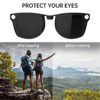 HIBLOKS 2Pcs Polarized Clip for Ray-Ban Meta Wayfarer RW4006 & Gen 2 RW4012 Regular (50-22), Shiny Black Frame Discoloration Clip for RayBan Meta Gen 2 Protect Your Eyes, (Black+Brown)