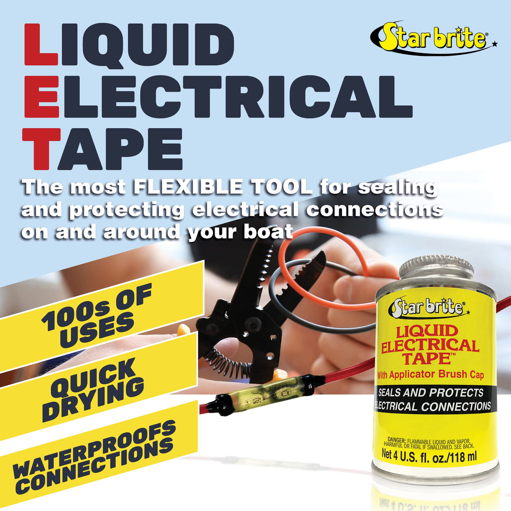STAR BRITE Liquid Electrical Tape - Black, Flexible Electrical Insulation