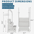UPHYB Pool Ladder, 3-Step Pool Stairs with Double Handrails and Non-Slip Steps for 36-50” Above Ground and In-Ground Pools, White