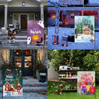 CDLong Seasonal Garden Flag Set of 12, Double Sided 12 x 18 Inch Yard Flags