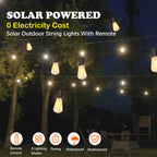 Stright 60FT Solar String Lights Weatherproof 15 LED for Patio Holiday