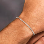 Maxcate 925 Sterling Silver Bracelet for Men, 3MM Wheat Chain 7.5 Inches