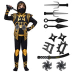 Spooktacular Creations Golden Ninja Costume Set, Ninja Jumpsuit with Foam Accessories for Kids, Toddler Halloween Outfit for Ideas Cosplay Party (Medium, 8-10 yrs)