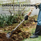 BARAYSTUS Rotary Cultivator Garden Tool, Adjustable Hand Tiller 29.7-57in