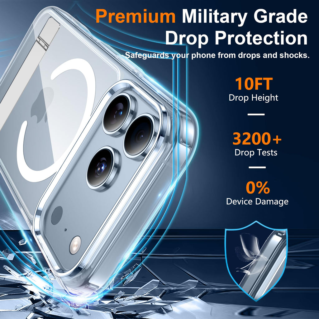 SPIDERCASE for iPhone 17 Pro Case/iPhone 18 Pro Case,Magnetic,Clear