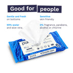 Pura XL Flushable Adult Wipes Unscented, Extra Large Family Wet Wipes with Aloe Vera & 99% Water, Sensitive Skin, 12 Pack of 40 (480 Wipes), Personal Hygiene Toilet