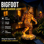 Bigfoot Solar Garden Light, Sasquatch Garden Statue with LED Glow, Waterproof Outdoor Yard Decor Stake, Resin Cryptid Lawn Pathway Light for Backyard Patio Porch Gift