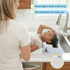 FANTOVO Hair Washing Station for Kids, Portable Hair Washing Basin with Ergonomic Neck Support for Home Sink, Tear-Free Shampoo Bowl for Kids & Toddlers