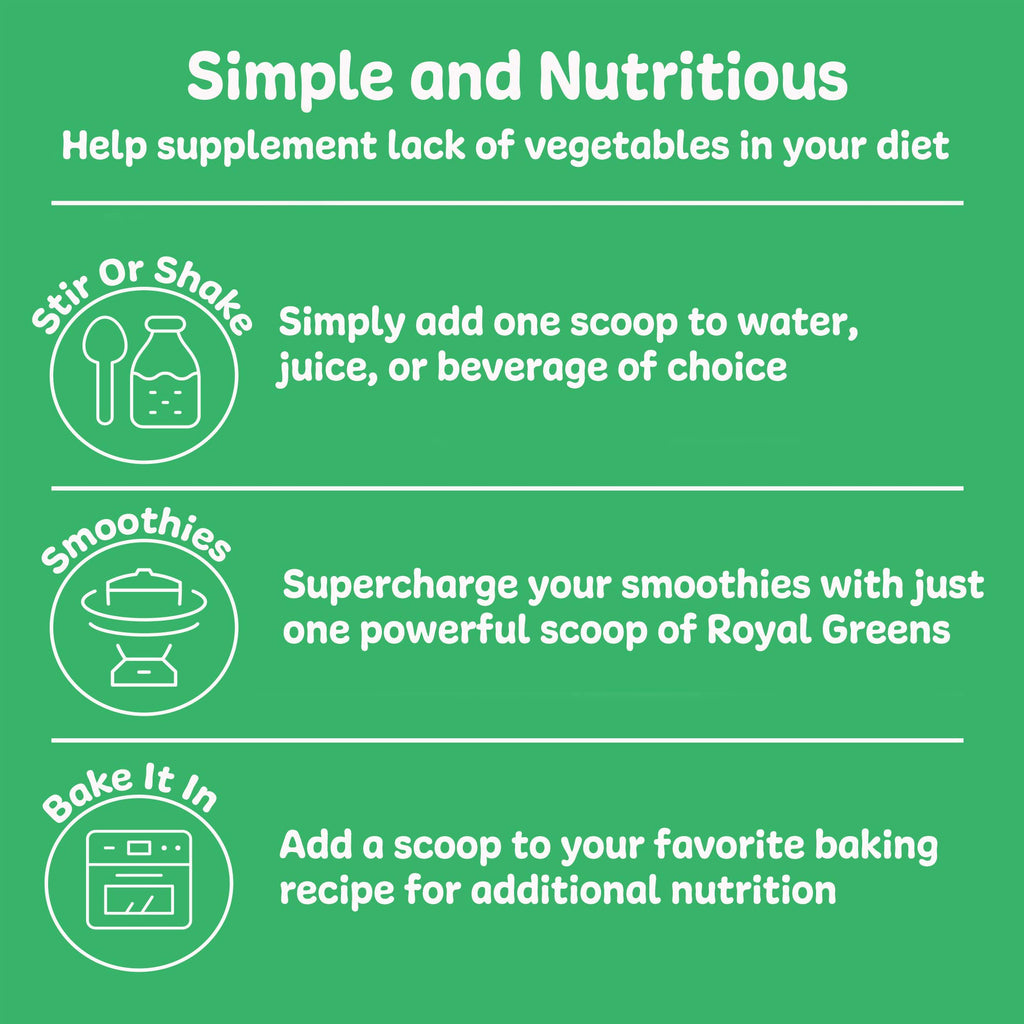 New Vitality Royal Greens Superfood Powder | Healthy Veggie Powder with Probiotics, Enzymes, Antioxidants, Wheat Grass & Greens 10.75oz (30 Day Supply)