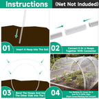 Greenhouse Garden Hoops for Raised Beds Plant Cover Netting, 36pcs PVC Adjustable Garden Hoop with 20 Clips for Shade Cloth Net, Rust-Free Green House Hoops Grow Tunnel Plant Hoop Support DIY Frame