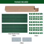 MAXPACE Greenhouse Hoops Kit, DIY 8ft Grow Tunnel, Fits Raised Garden Beds 2.8ft Wide & Up, 50 Pcs Rust-Proof Fiberglass Frame Support Rods for Row Cover, Shade Cloth, Frost Netting & Plant Stakes