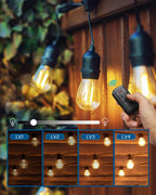 DEWENWILS Outdoor Dimmer for String Lights, Two-Remote Control Dimmable Plug, 100FT Range, Waterproof Plug in Dimmer for Dimmable LED/Tungsten Bulbs