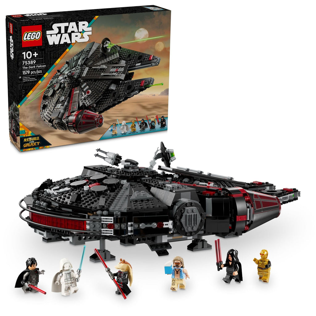 LEGO Star Wars The Dark Falcon Buildable Starship, Star Wars Toy Vehicle Set for Boys and Girls, Collectible Millenium Falcon Toy with 6 Star Wars Minifigures, Birthday Gift for Kids or Any Fan, 75389