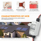Pjerjzn Solar Panel Disconnect Switch 400V DC/AC 20A Miniature Circuit Breaker with DIN Rail Box Enclosure Outdoor Small Breaker Box IP65 Waterproof UV-Proof for Solar PV Homes, Battery (20 Amp)