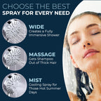 HammerHead Showers Dual Shower Head Combo, 8-Inch Rainfall & 3-Flow Handheld, Chrome, 2.5 GPM