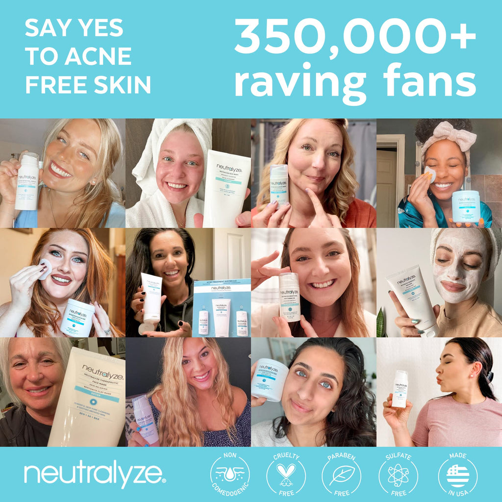 Neutralyze Exfoliating Acne Treatment Wipes - Maximum Strength, Textured Acne Pads with Mandelic Acid & Salicylic Acid for Face & Body - Suitable for All Skin Types, Teens & Adults (100 Wipes)
