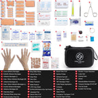 VRIEXSD Premium First Aid Kit, 320 Piece Waterproof Hard Shell Eva First Aid Kit for Home, Camping, Cars, Hiking, Travel, Businesses & Outdoor Emergencies - Emergency Medical Kits (Black)