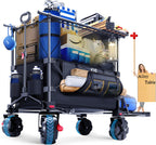 VIC 680lbs Super Cart & Table 1=5 Set, 480L Mega Capacity 54" Extra Long Extra high Folding Wagon, Heavy Duty Collapsible Carts with Brakes, All-Terrain Big Wheels for Camping, Store, Shopping