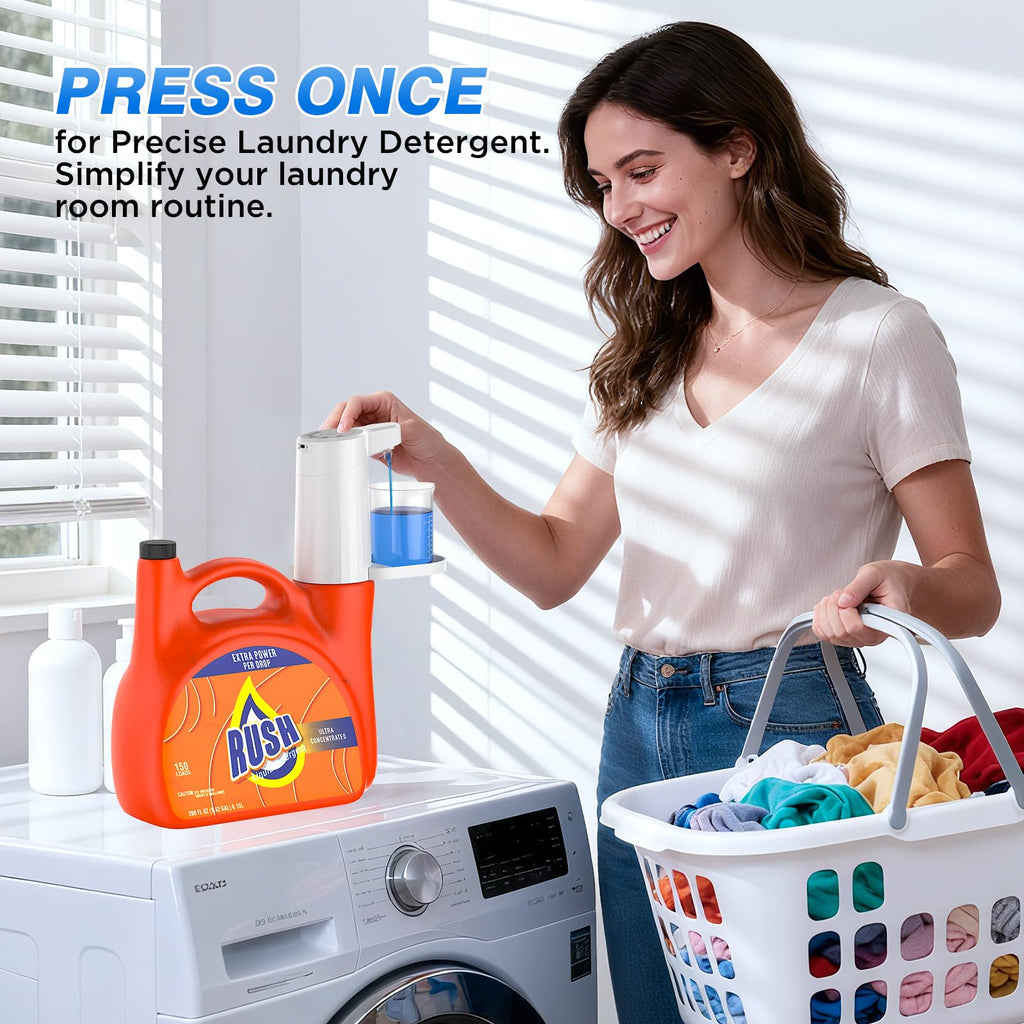 Electric Laundry Detergent Dispenser Pump, One-Press 15-75ml, Fast Dispense