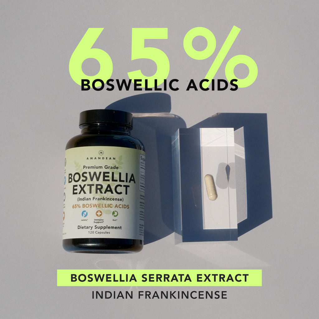 AMANDEAN Boswellia Serrata Extract. 500mg 120 Veggie Capsules. 65% Boswellic Acids with AKBA. Indian Frankincense Inflammation Supplement. Joint Health Support. (Packaging May Vary)