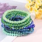 Ornaland Colorful Glass Crystal Beaded Bracelets Bulk for Women, 70 Pcs