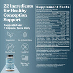 Eu Natural Conception for Her Fertility Supplements for Women - Ovulation, Hormonal Balance & Regular Cycle Support - Myo-Inositol, Folate, Folic Acid & Vitex - 60 Vegetarian Capsules