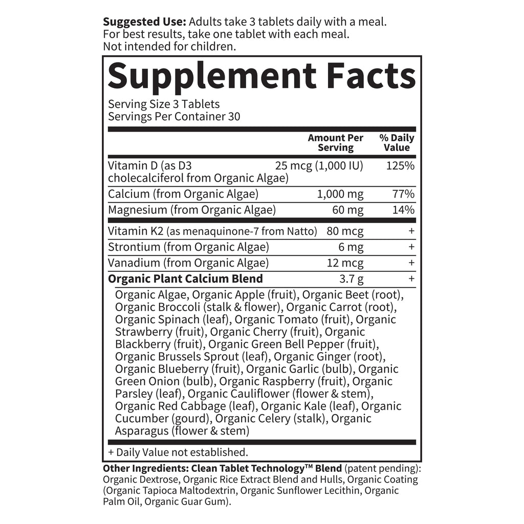 Garden of Life Calcium Supplement with Magnesium & Organic Vitamin D3 K2, Made from Whole Foods, Gluten-Free, 90 Count