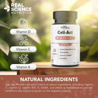 Real Science Celi-Act – Natural Gut Health Supplements for Digestive Support & Regular Bowel Movements – with Vinitrox & GABA for Gut Support, Reduced Gas & Abdomen Comfort – Made in USA, 60 Caps