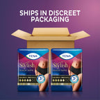 Tena Stylish Black Incontinence Underwear for Women, Maximum Absorbency, Small/Medium, 36 ct (2 Packs of 18)