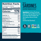 Wild Planet Wild Sardines in Extra Virgin Olive Oil, 4.4 Oz Can, 12 Pack